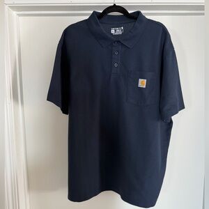 Never Worn - Carhartt Dark Blue Polo Shirt with Pocket
